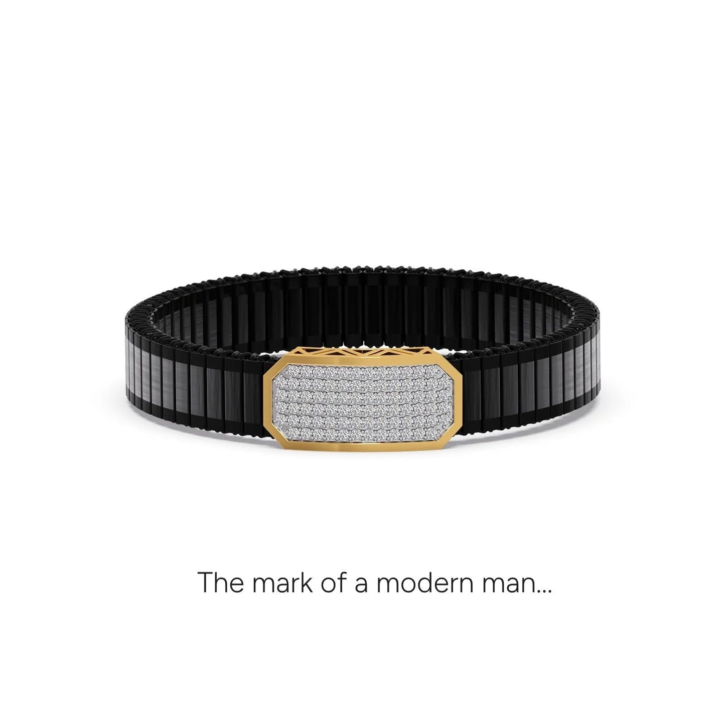 Vertex Shield Pave Diamond Men's Bracelet