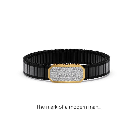 Vertex Shield Pave Diamond Men's Bracelet