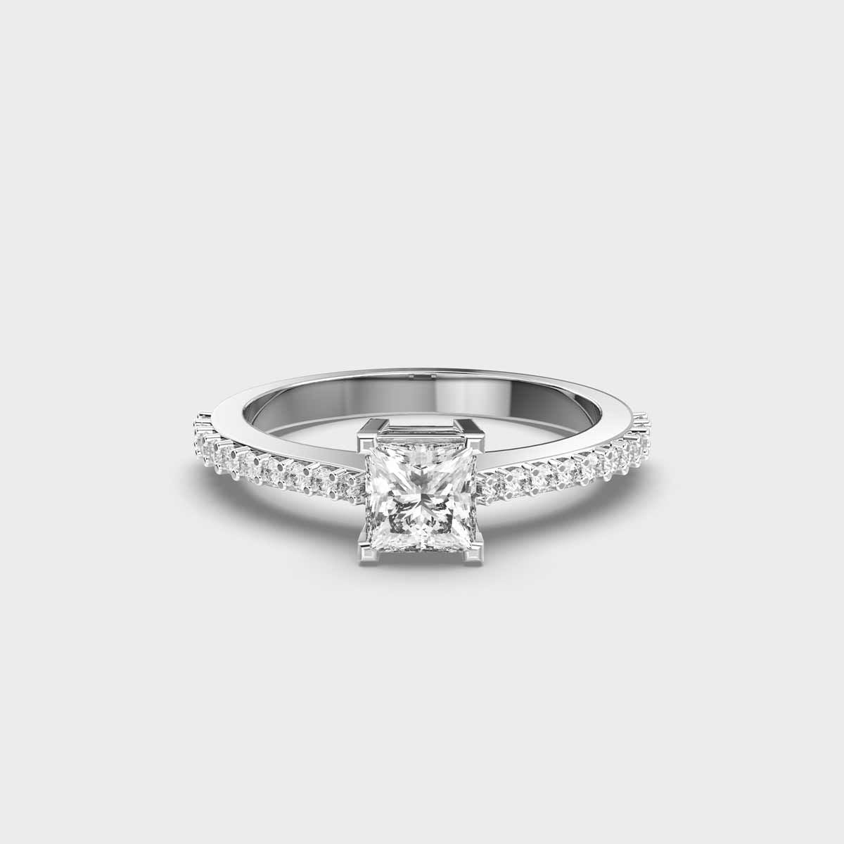 Princess Cut Diamond Pave Band Ring - View 11