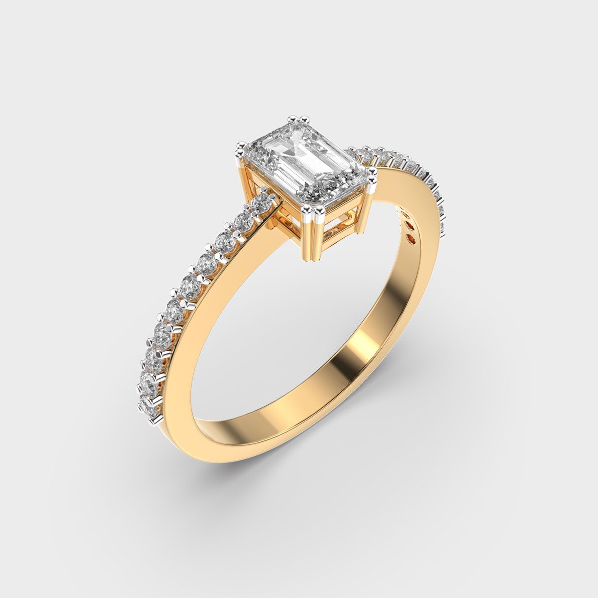 Emerald Diamond Pave Band Ring - View 3