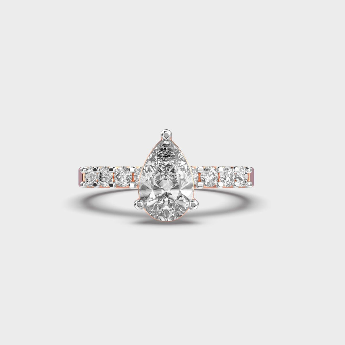 Pear Shaped Glory Solitaire Diamond Ring - View 7