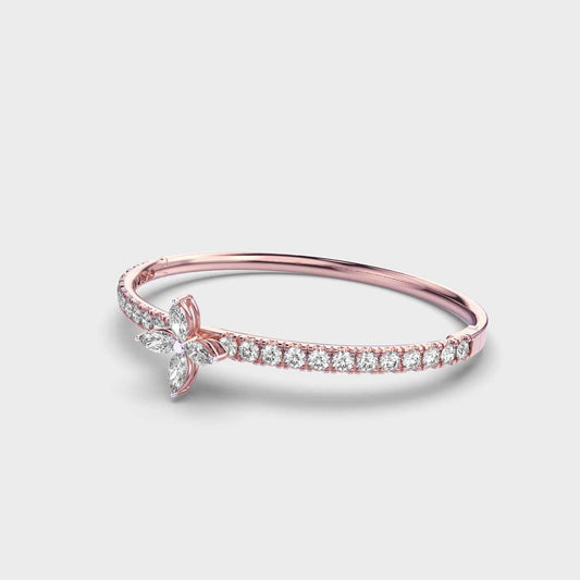 Alluring Floral Fixed Diamond Bracelet