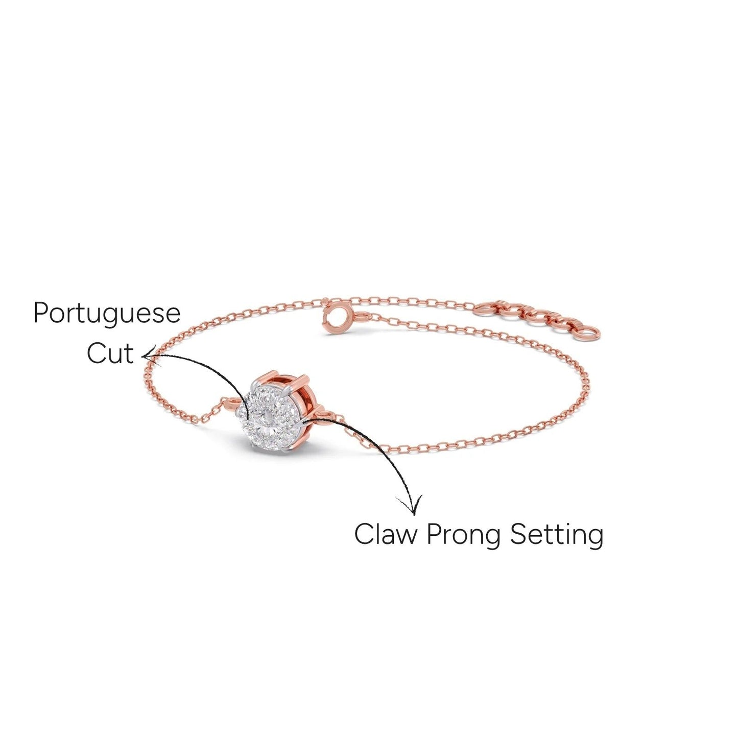 Portuguese Round Solitaire Chain Bracelet