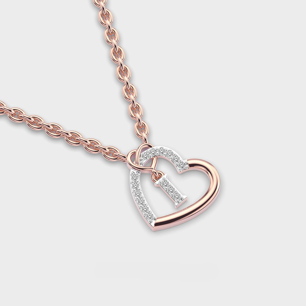 Key and Heart Diamond Necklace