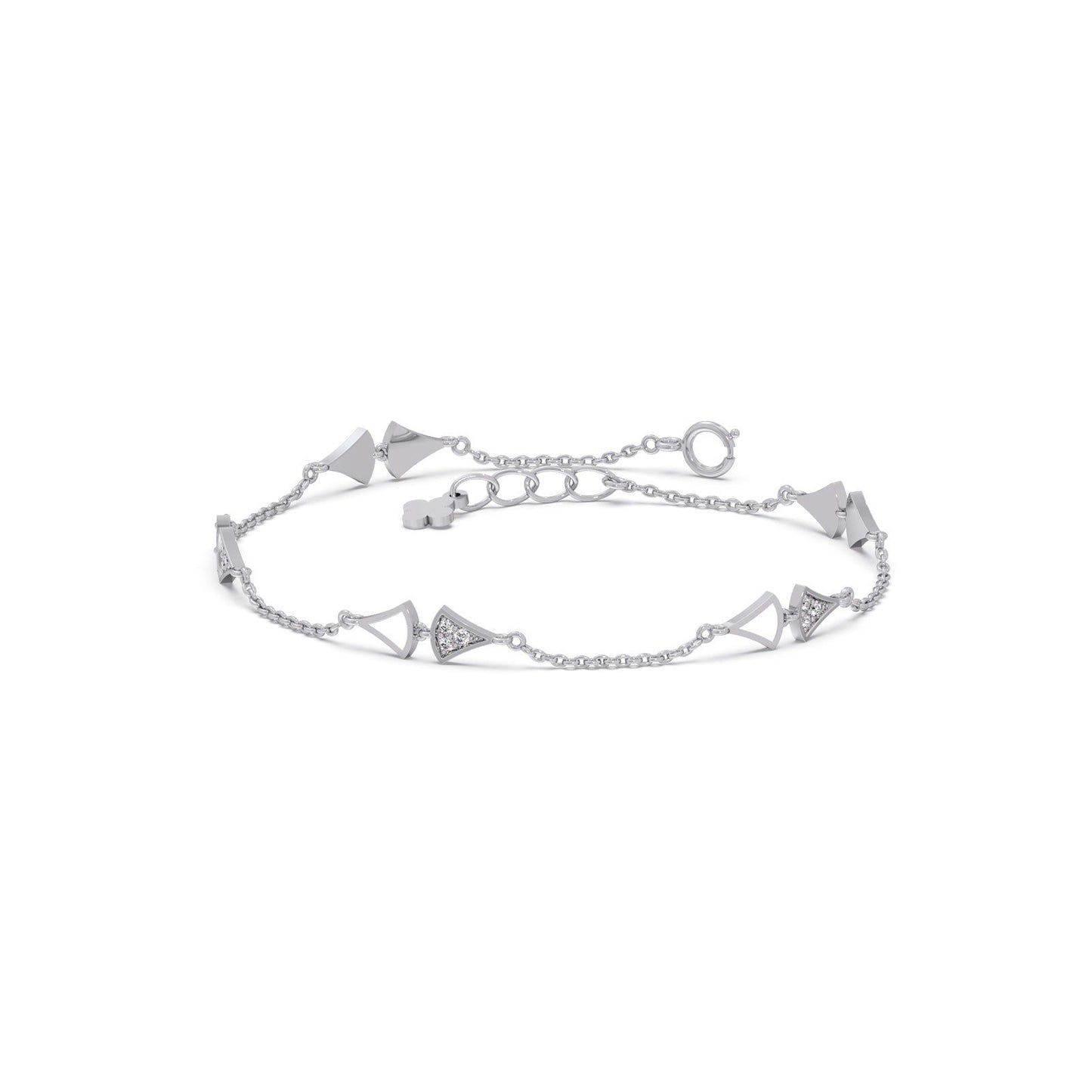 Vector Triangle-Link Diamond Chain Bracelet