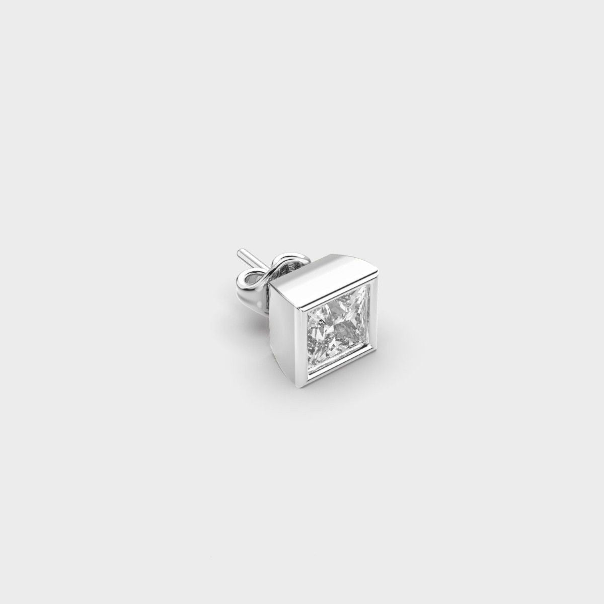 Apex Gleam Princess Cut Diamond Stud