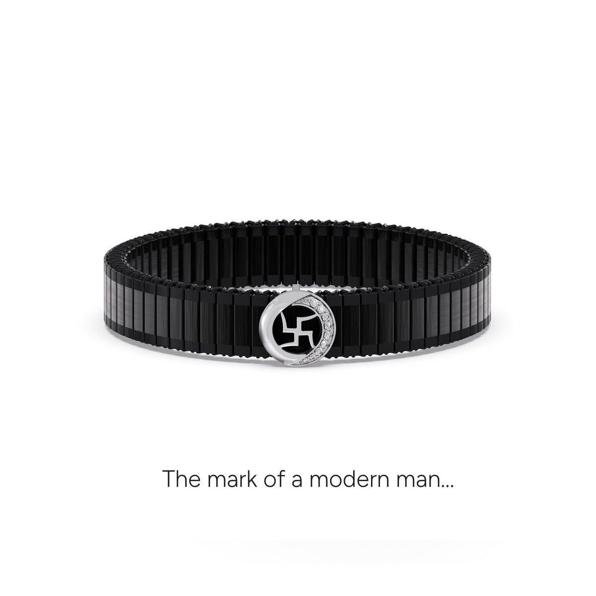 Swastika Wheel Diamond Men's Bracelet