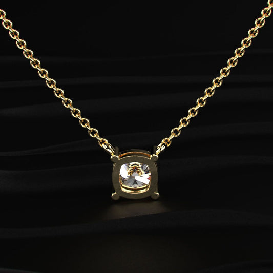 Cushion Cut Diamond Solitaire Necklace