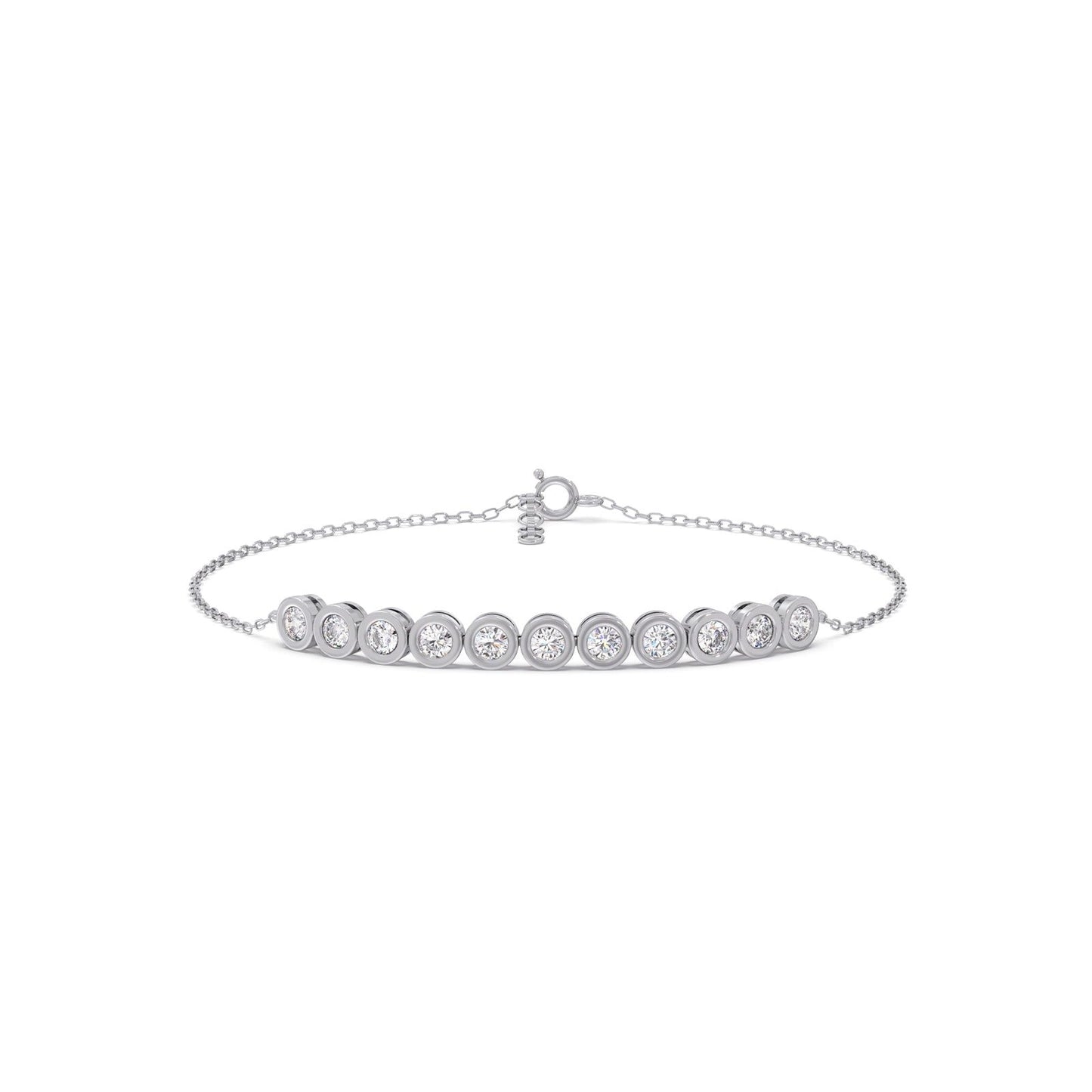 Linear Round Diamond Chain Bracelet