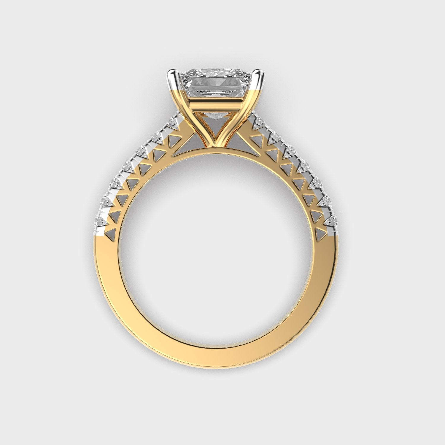 Princess Cut Royal Crown Diamond Ring - View 4