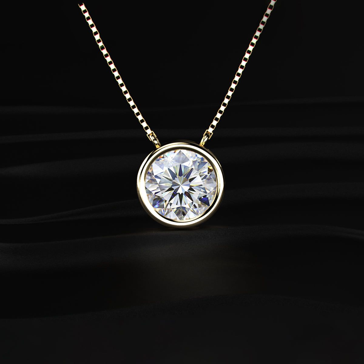 Round Solitaire Bezel Necklace