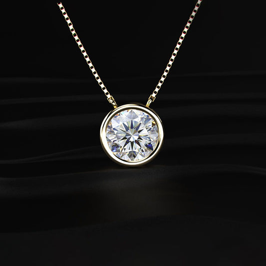 Round Solitaire Bezel Necklace