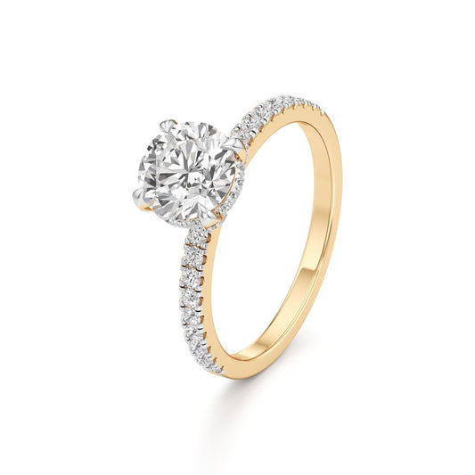Round Solitaire with Double EncTitlerusted Ring