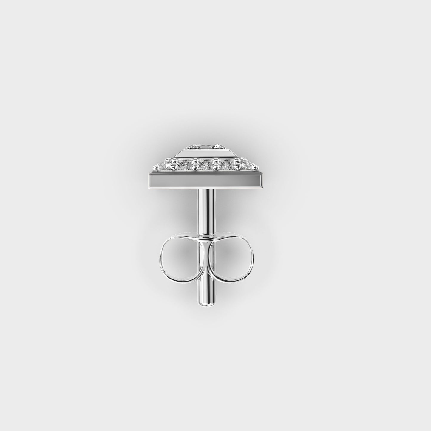 Classic Square Men Princess Diamond Stud