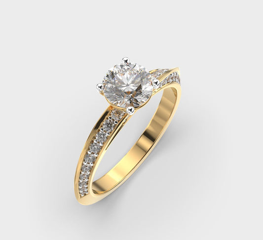 Gentle Wave Round Diamond Ring - View 3