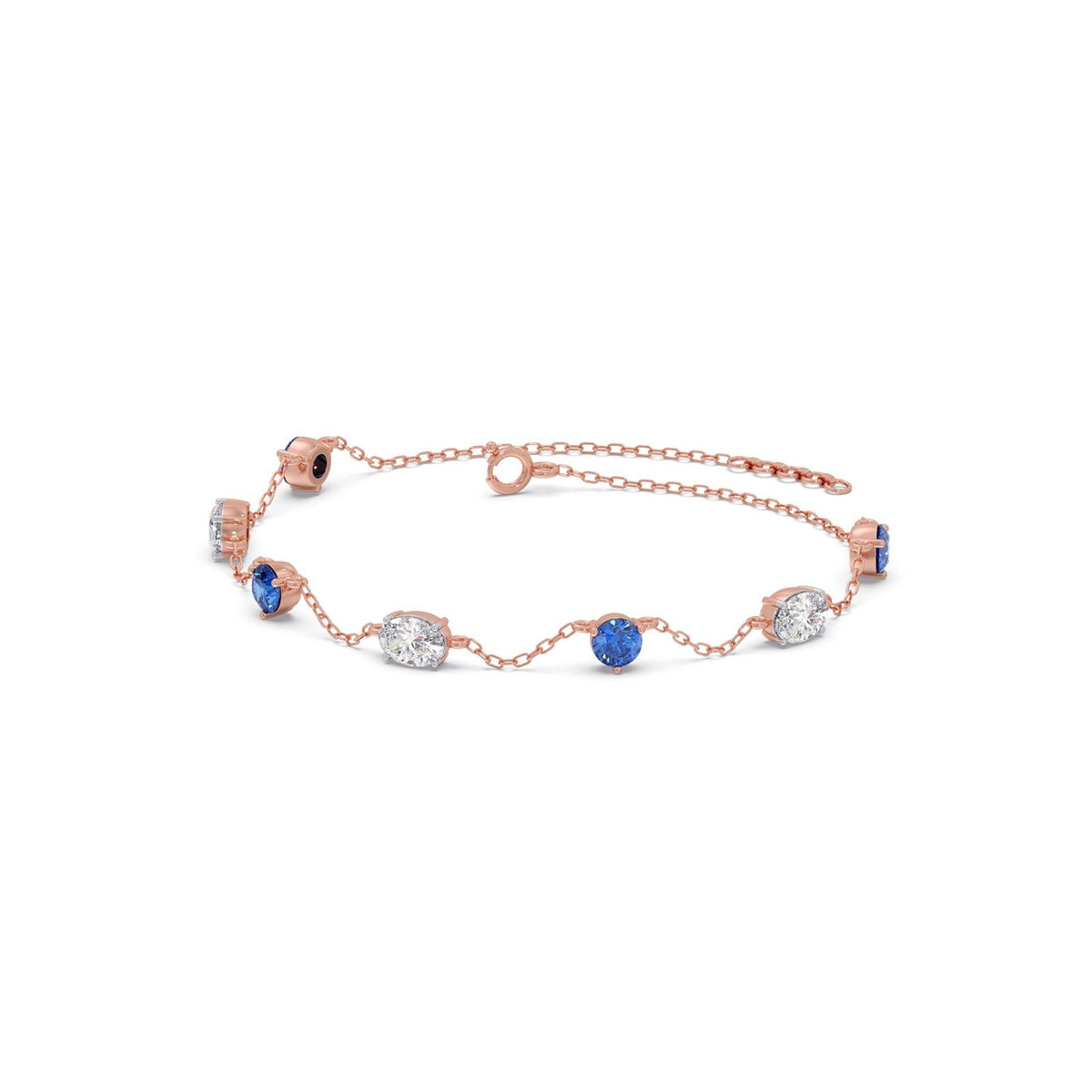 Azure Oval Diamond Chain Bracelet