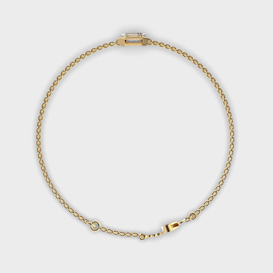 Minimal Everyday Emerald Diamond Bracelet