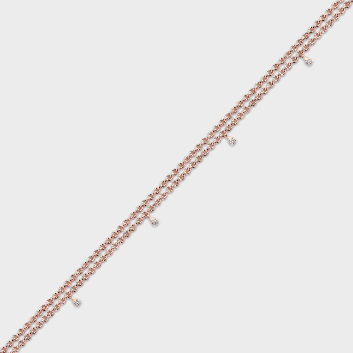 Triple Chain Bracelet with Diamonds