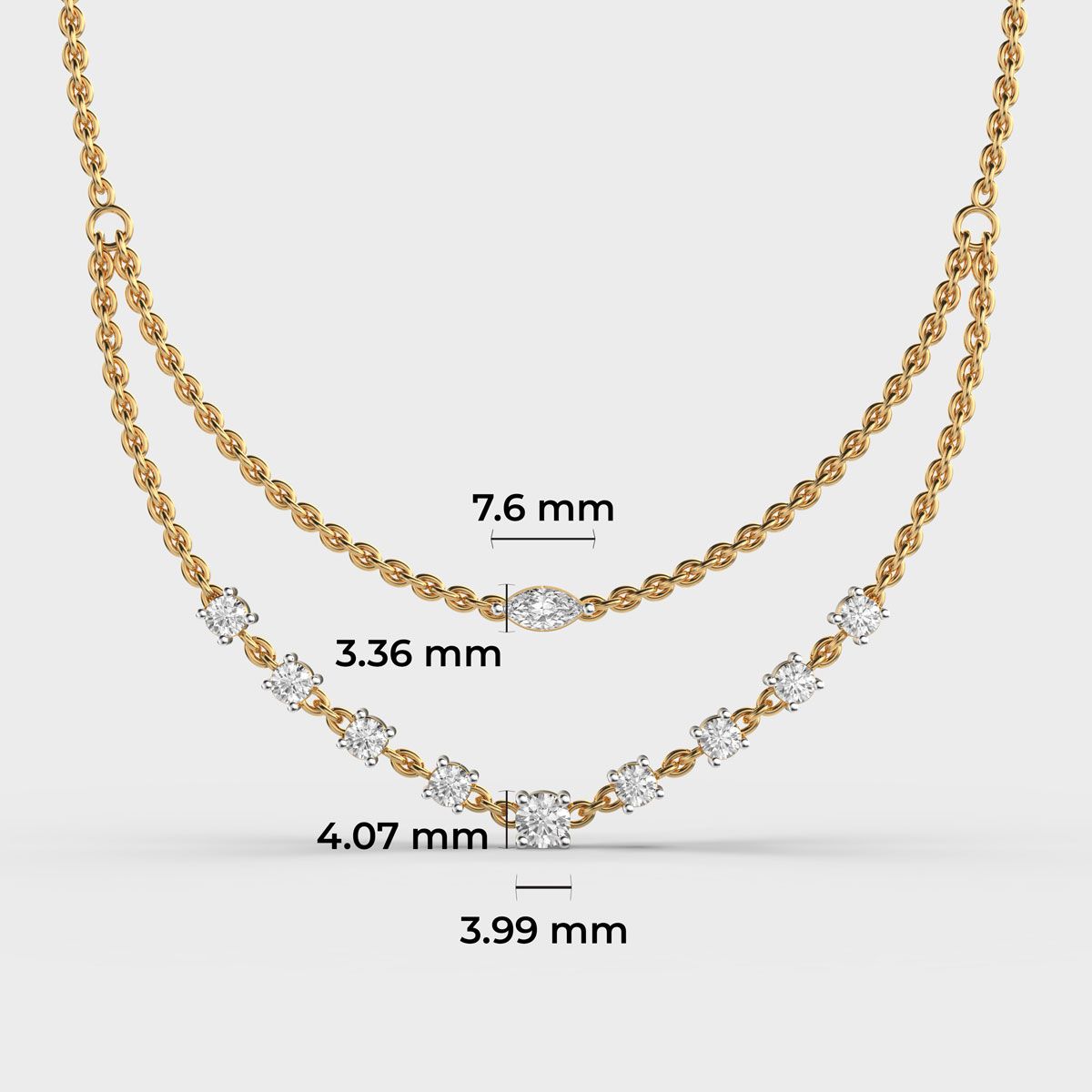 Sleek Is Chic Multi Layered Diamond Necklace