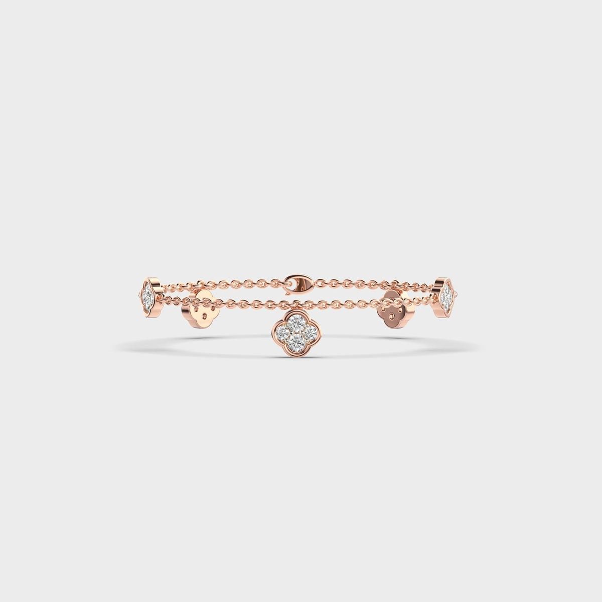 Cubic Clover Diamond Bracelet