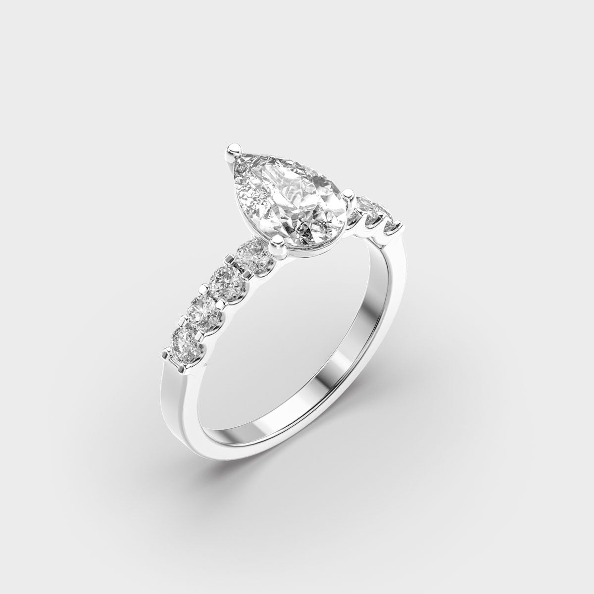 Pear Shaped Glory Solitaire Diamond Ring - View 14