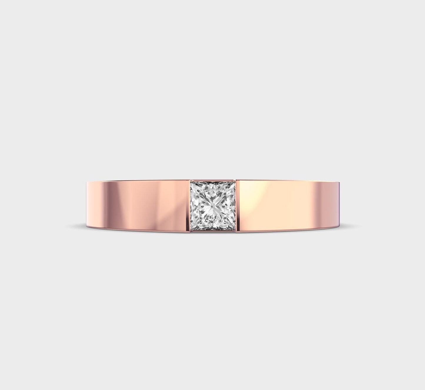 Embellished Princess Cut Diamond Band Ring - View 1