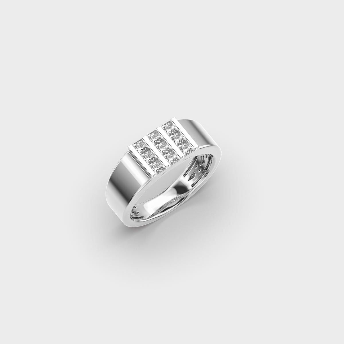 Knight Arc Round Diamond Ring - View 8