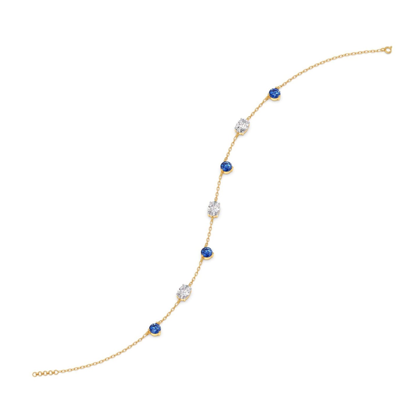 Azure Oval Diamond Chain Bracelet