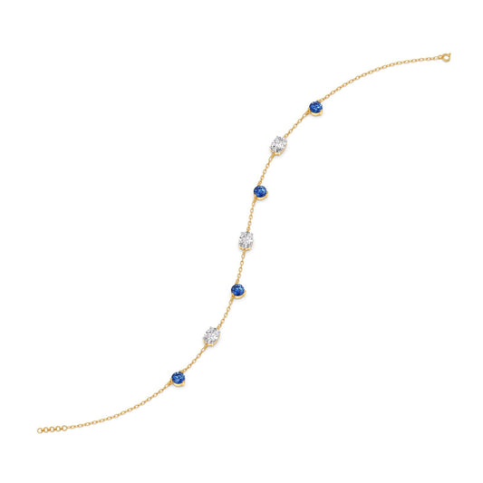 Azure Oval Diamond Chain Bracelet