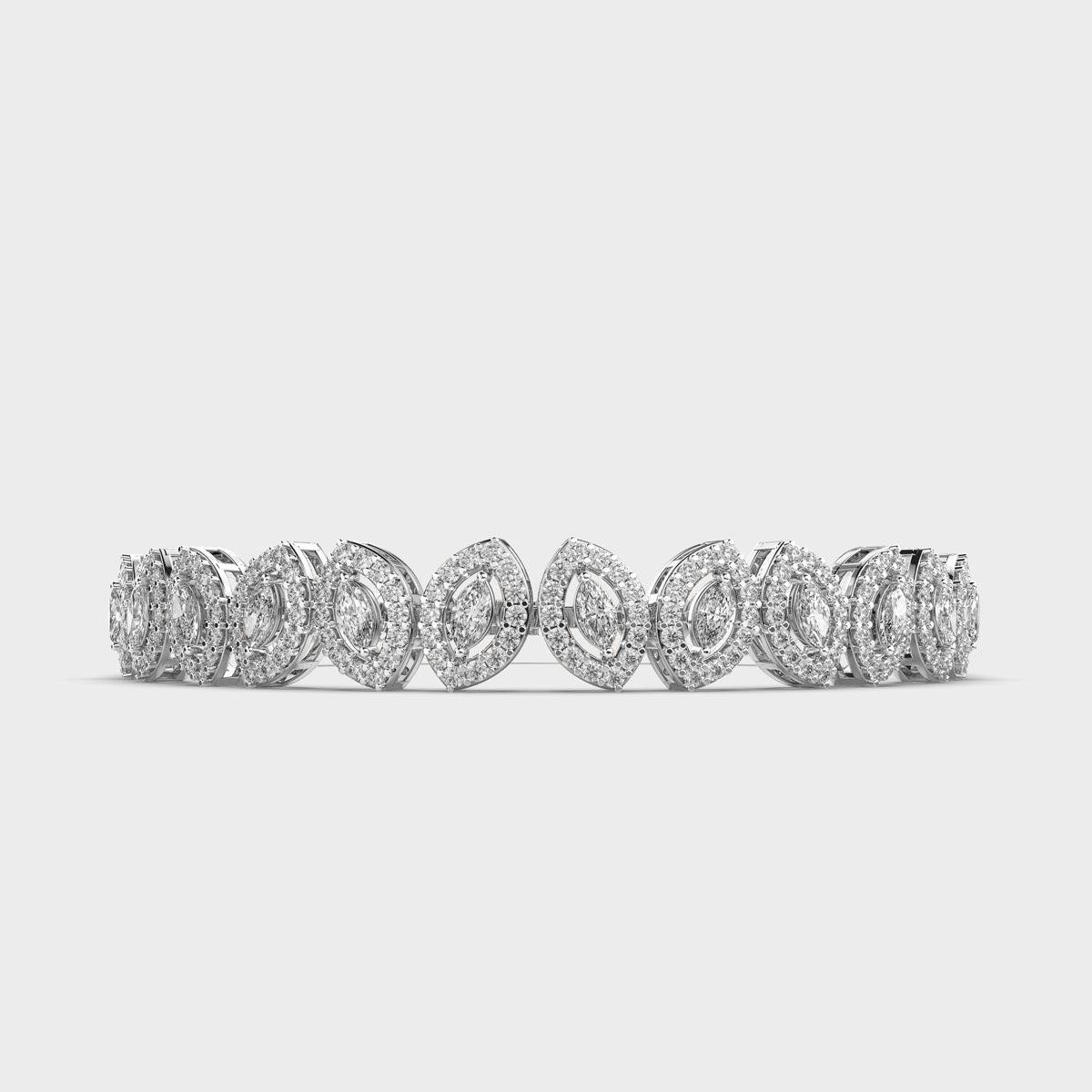 Calathea Round and Marquise Diamond Bracelet