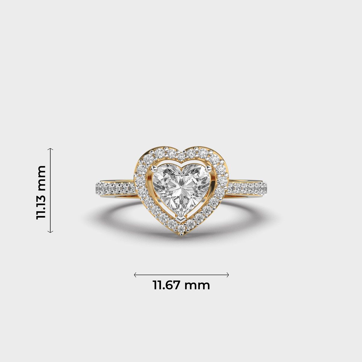 She Said Yes Heart Diamond Ring - View 2