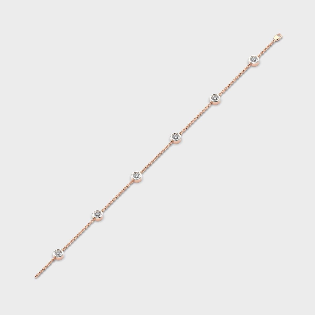 Minimal Celeste Round Diamond Bracelet