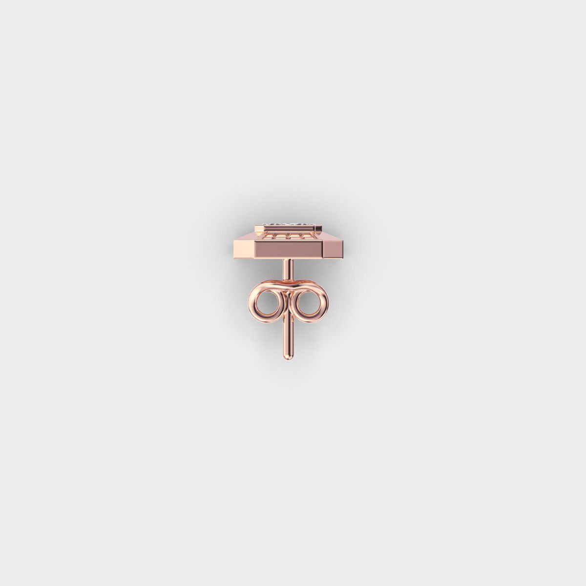 Radiant Octagonal Clustered Diamond Stud For Men