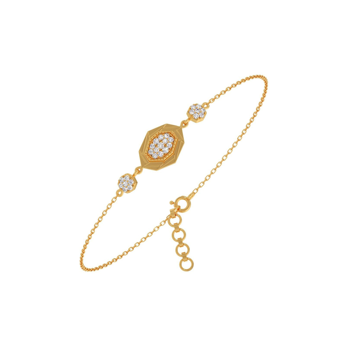 Elegant Geometric Round Diamond Bracelet