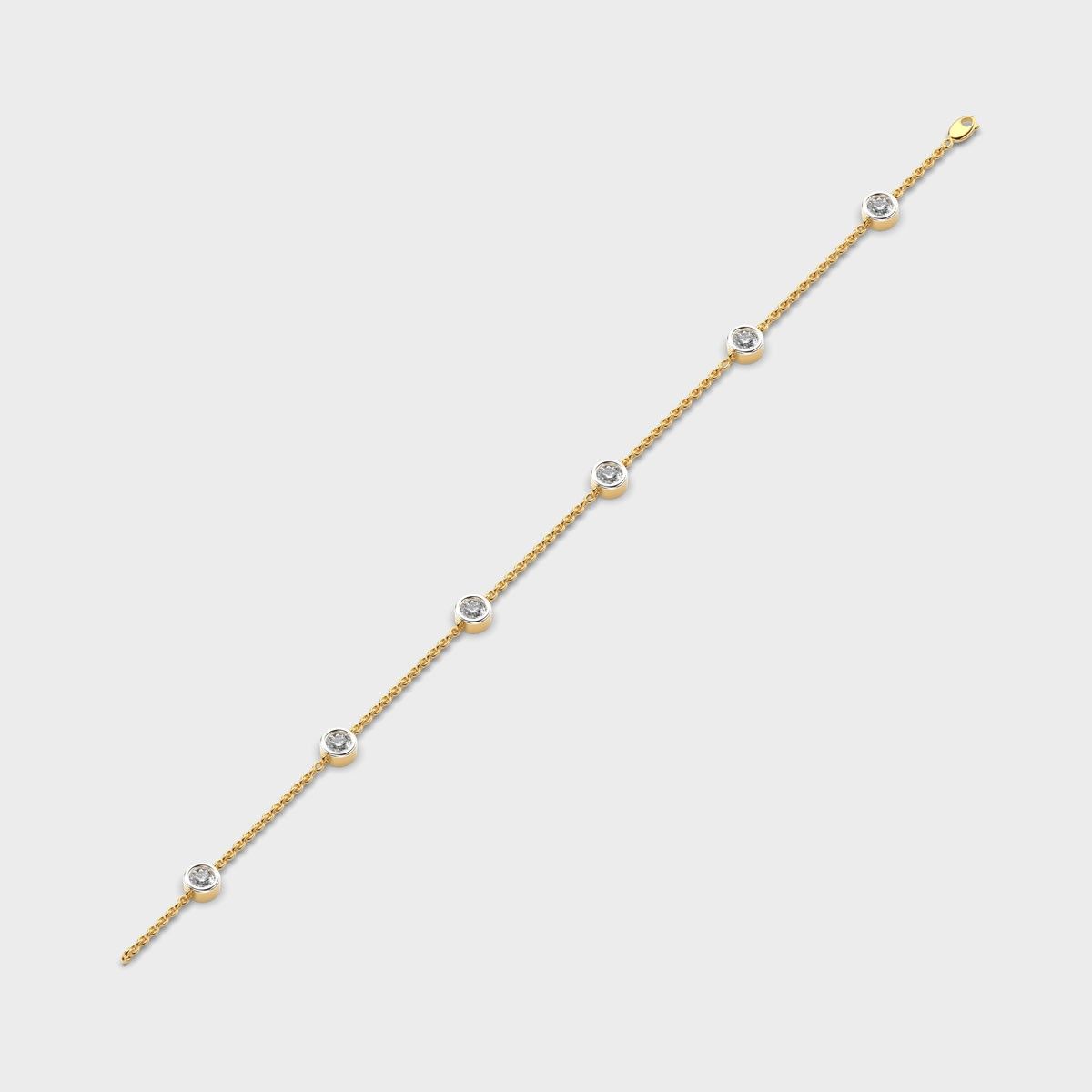Minimal Celeste Round Diamond Bracelet