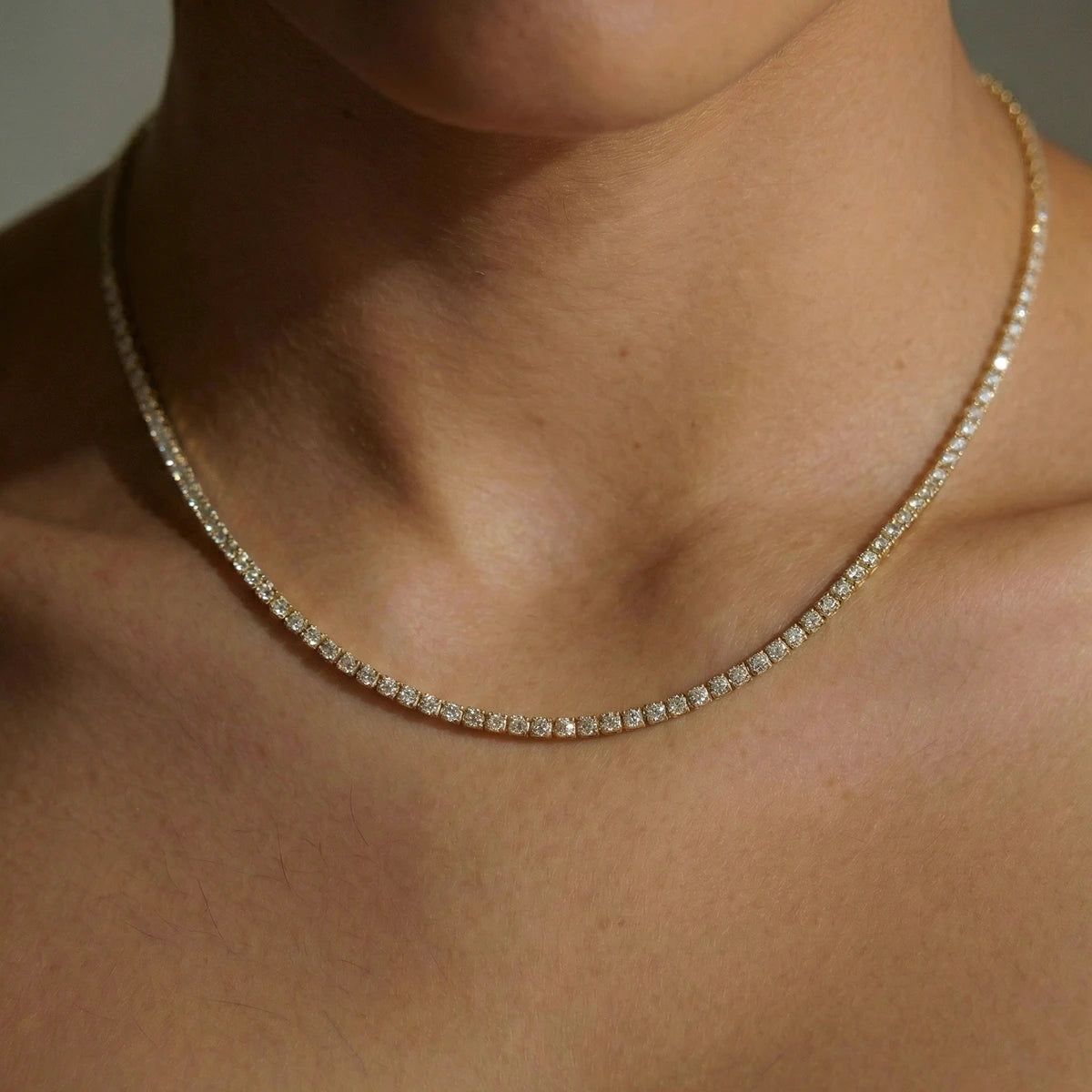 Diamond Tennis Necklace with Round Brilliant Cut