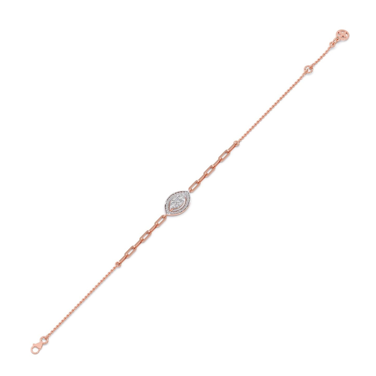 Cathedral Halo Marquise Chain Bracelet