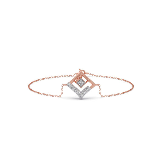Rhombus Sparkle Diamond Chain Bracelet