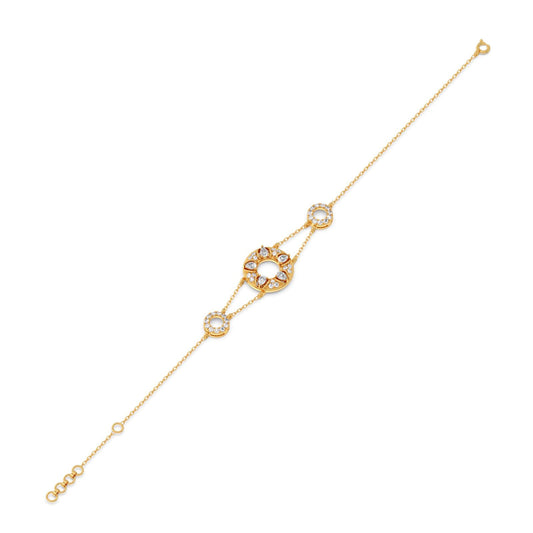Round Diamond Triple Circle Bracelet