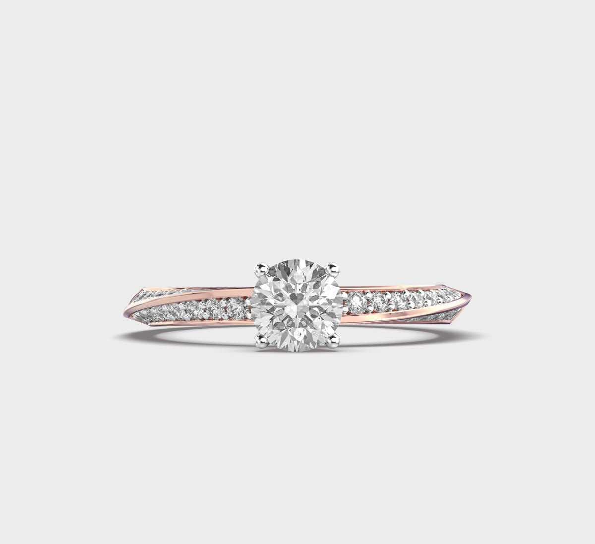 Gentle Wave Round Diamond Ring - View 6