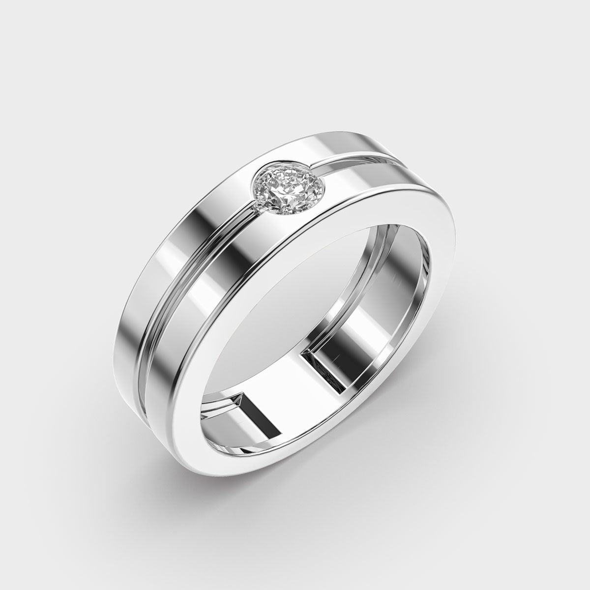 Dual Band Diamond Ring For Men - View 8