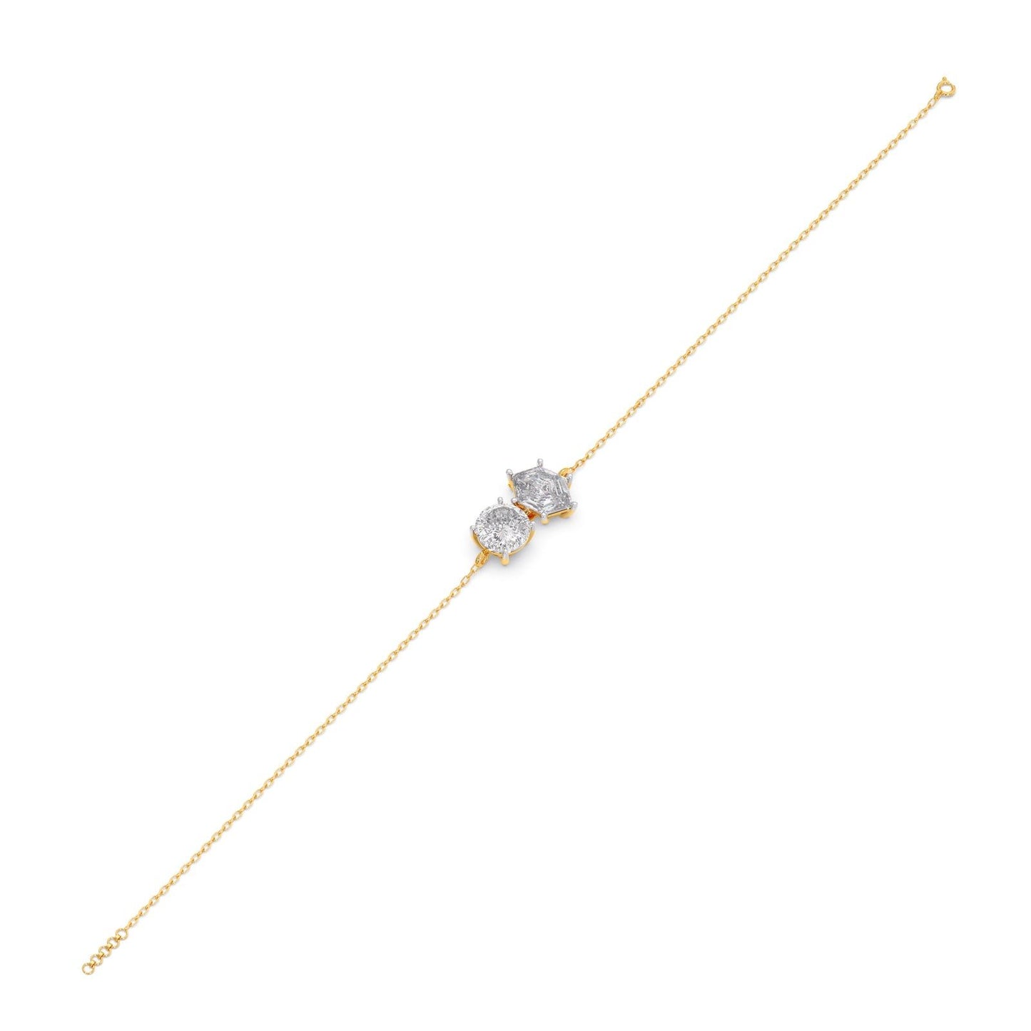 Hexa And Portuguese Diamond Chain Bracelet
