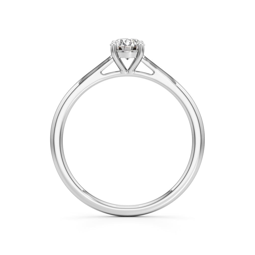 Solienara four prong round cut solitaire ring
