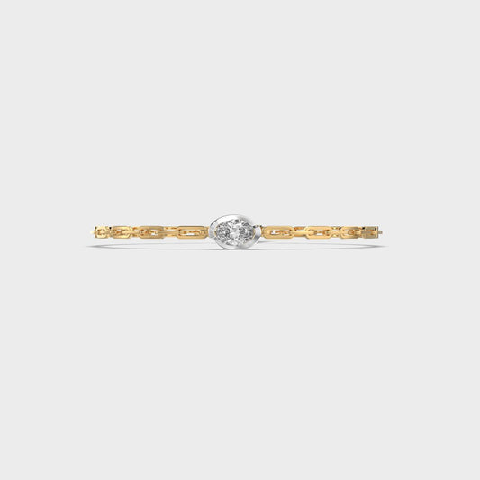 Bezel Oval Link Diamond Bracelet