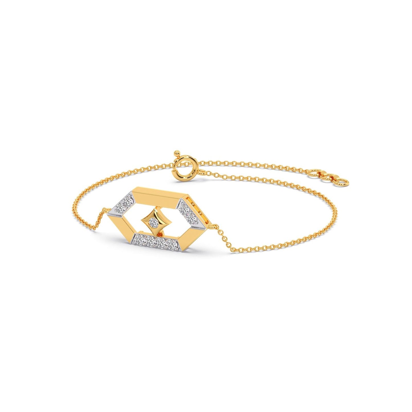 Hexora Moving Diamond Lattice Chain Bracelet
