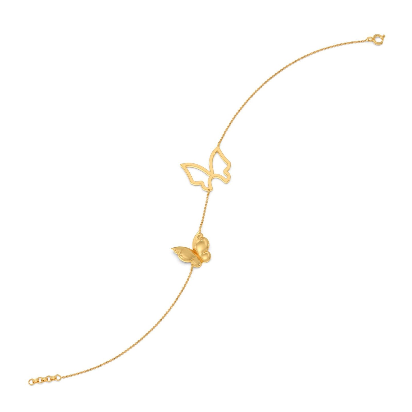 Butterfly Plain Gold Chain Bracelet