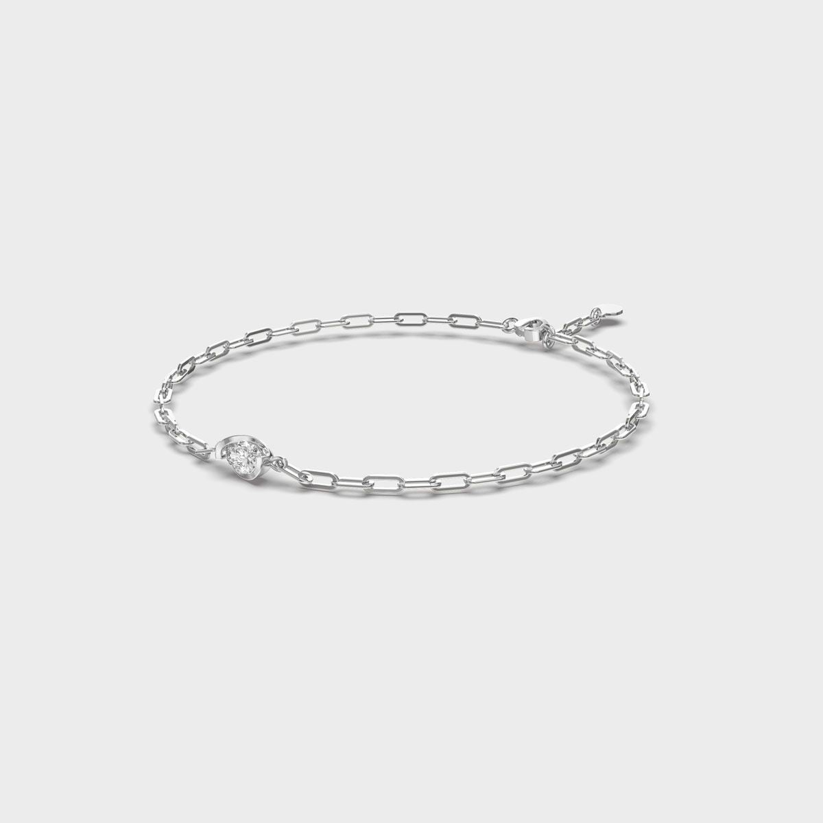 Bezel Oval Link Diamond Bracelet