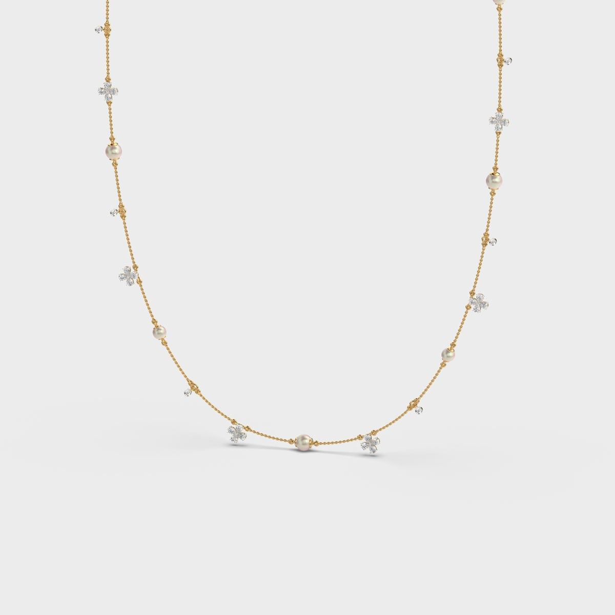 Mixed Diamond Layer Necklace