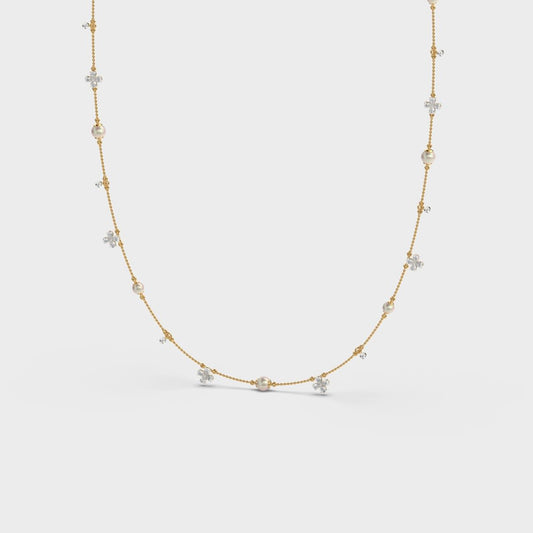Mixed Diamond Layer Necklace
