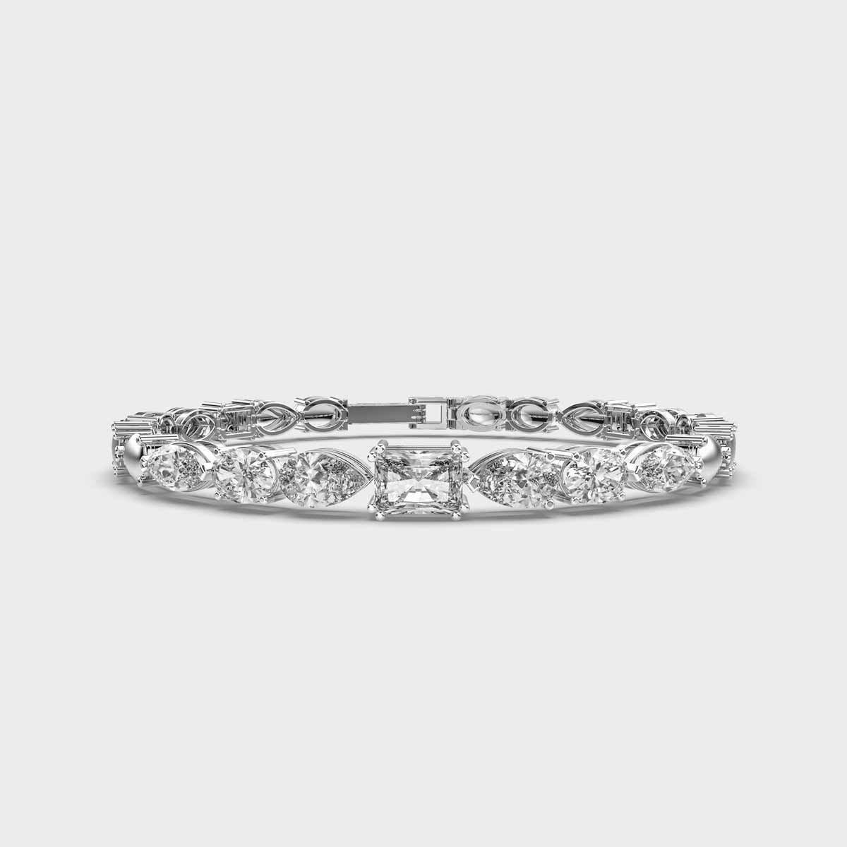 Multishape Half Tennis Diamond Bracelet